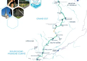 Carte de la véloroute La Voie Bleue, V50 à vélo